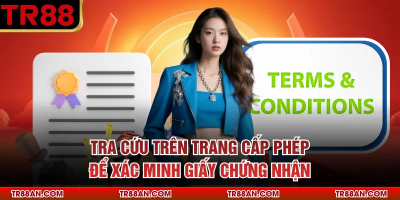 Tra cứu trên trang cấp phép để xác minh giấy chứng nhận